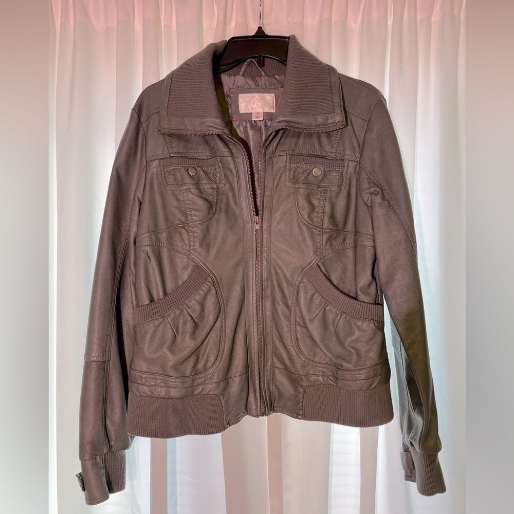Xhilaration Faux Leather Gray Jacket